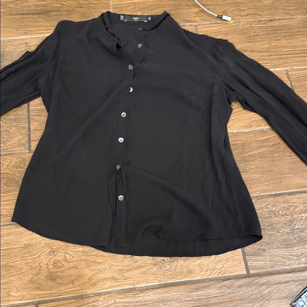 Chic Black Button Down Women's Shirt